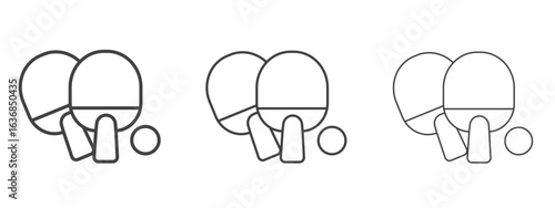 Ping pong icon vector Graphics. Black thin lines icons