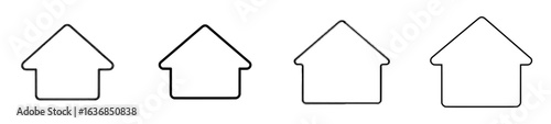 Modern icon representing a house, home, or real estate flat for use on apps and websites