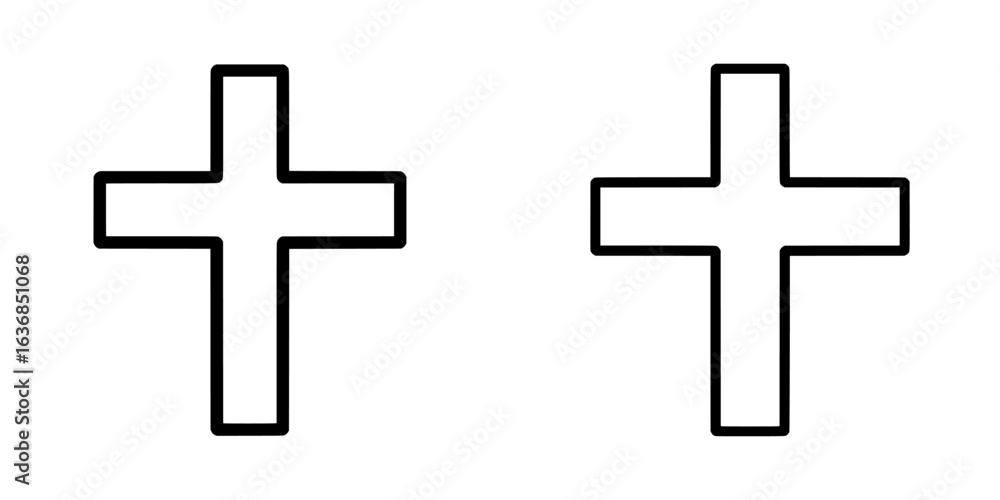 Fototapeta premium Christian church or chapel symbol featuring a cross in a flat design suitable for apps and websites