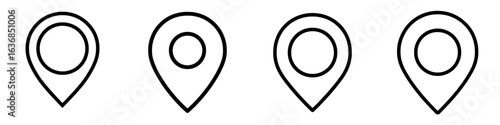 Flat icon of a map marker location pin for use on apps and websites
