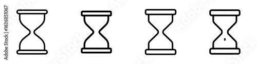 Flat icon of a vintage hourglass or sandglass timer, suitable for use on apps and websites