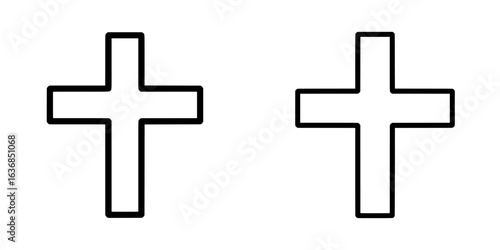 Christian church or chapel symbol featuring a cross in a flat design suitable for apps and websites