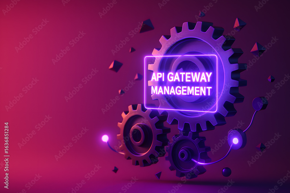 Fototapeta premium Orchestrated API Mechanism with Connected Services for Software Integration