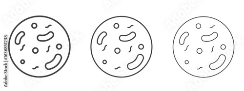 Microorganism icon vector Graphics. Black thin lines icons