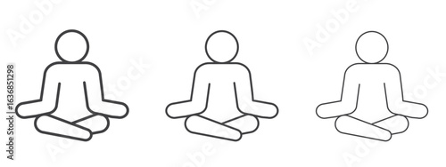 Meditation icon vector Graphics. Black thin lines icons
