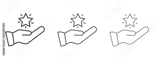 Loyalty program icon vector Graphics. Black thin lines icons