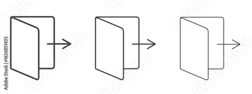 Logout icon vector Graphics. Black thin lines icons