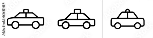 Icon of a taxi or taxicab in a flat style suitable for transportation apps and websites