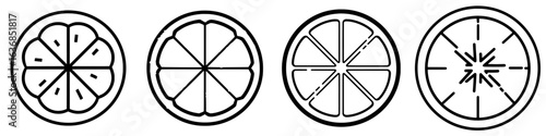 Flat icon of a lemon citrus half slice for use on apps and websites