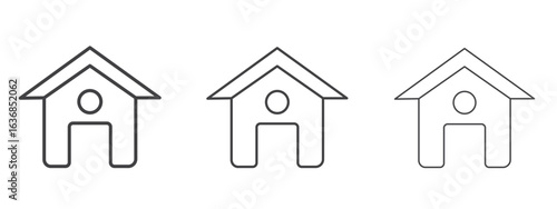 Home icon vector Graphics. Black thin lines icons