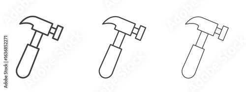 Hammer icon vector Graphics. Black thin lines icons