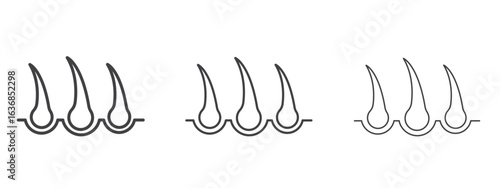 Hair icon vector Graphics. Black thin lines icons