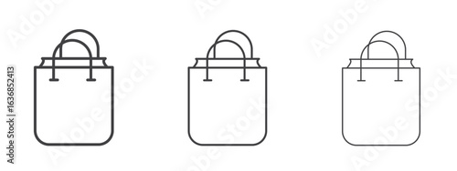 Gift bag icon vector Graphics. Black thin lines icons