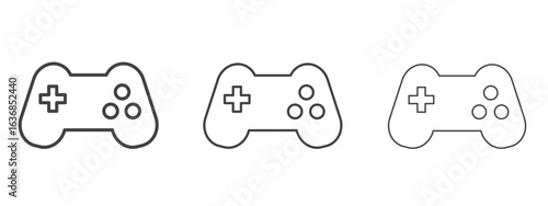 Game controller icon vector Graphics. Black thin lines icons