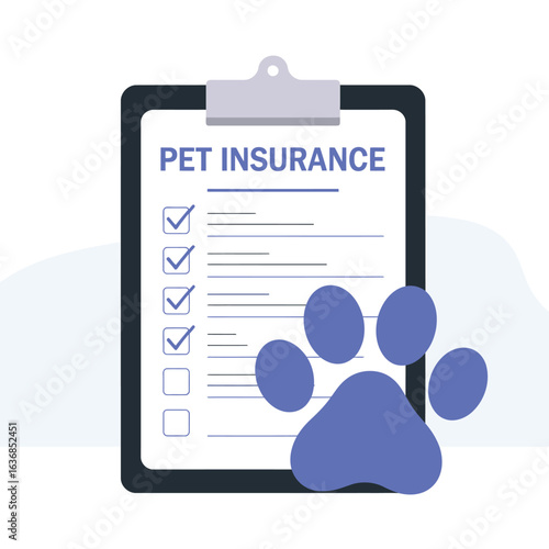 Pet insurance policy document with paw print icon