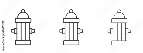 Fire hydrant icon vector Graphics. Black thin lines icons