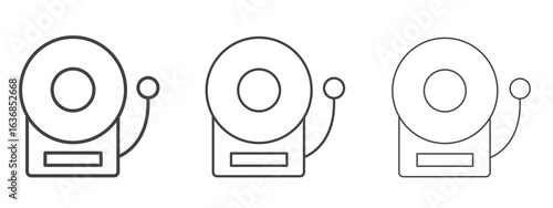 Fire alarm icon vector Graphics. Black thin lines icons
