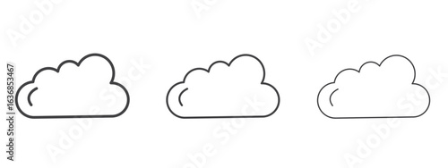 Cloud icon vector Graphics. Black thin lines icons