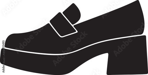 Square Heel Loafer Shoe Silhouette