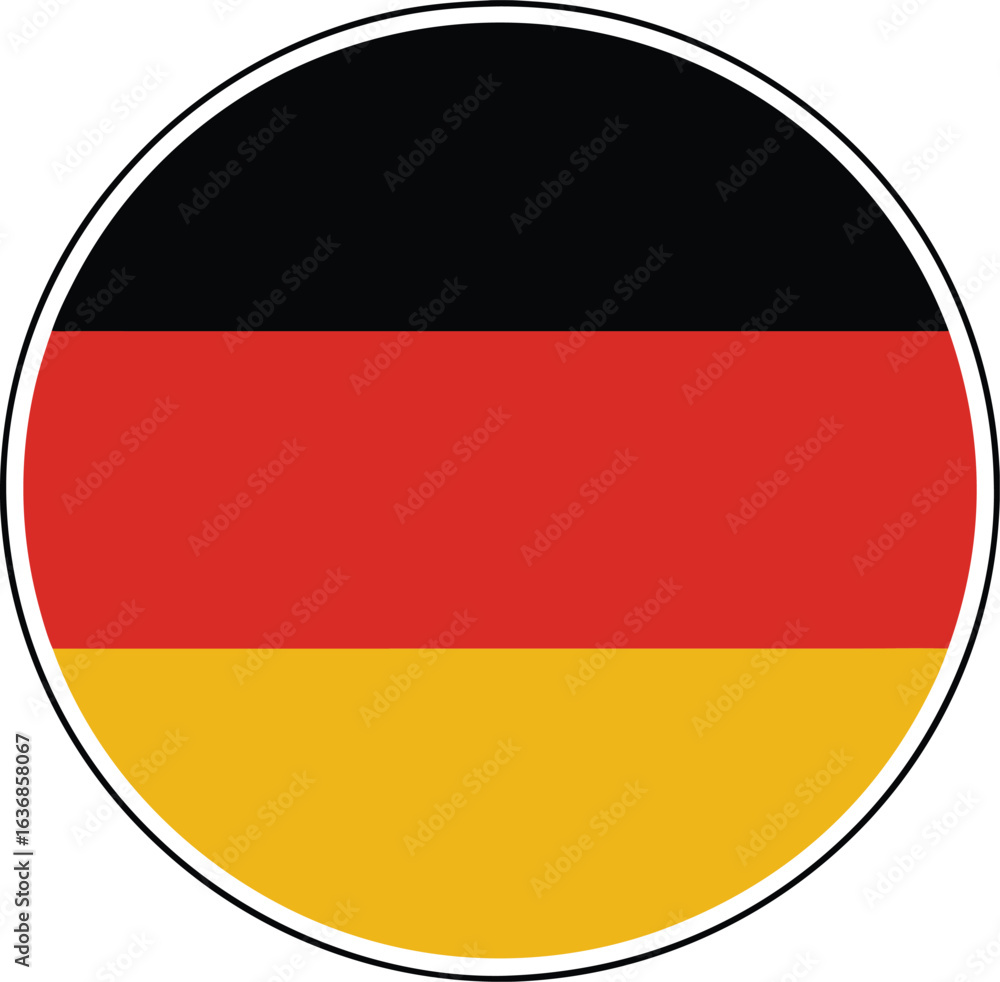 Obraz premium German Flag Circle Vector Illustration