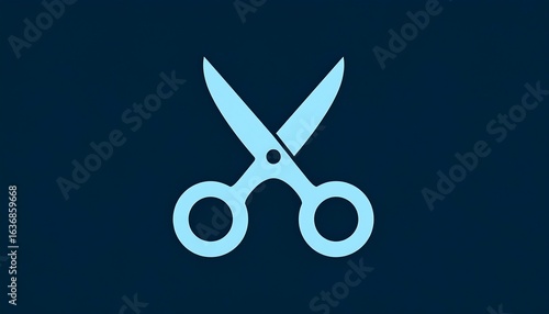 Wallpaper Mural Light blue scissors icon on a dark blue background Torontodigital.ca