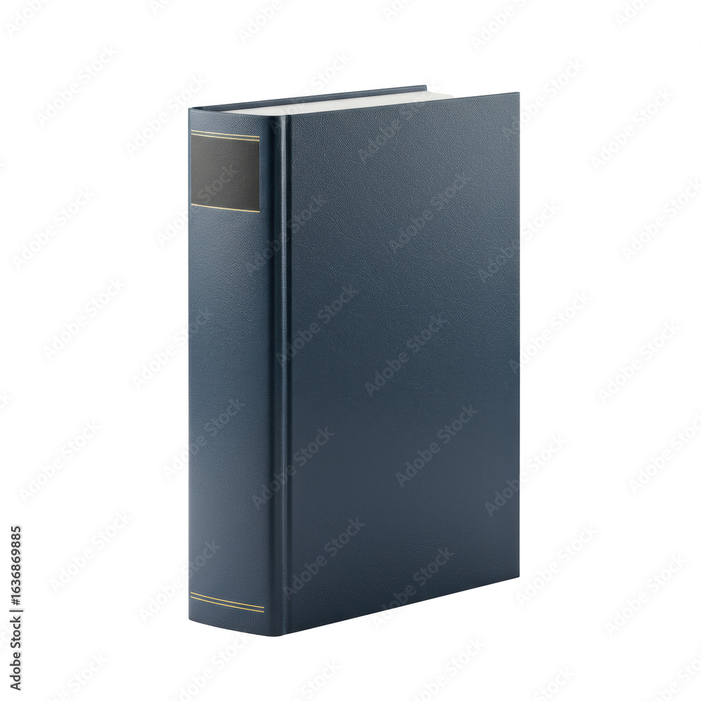 A large, hardcover academic dictionary or encyclopedia with deep blue leatherette binding and visible pages, presented in dynamic 3/4 perspective against a transparent, seamless infinity background A large, hardcover academic dictionary or encyclopedia with deep blue leatherette binding and visible pages, presented in dynamic 3/4 perspective against a transparent, seamless infinity background