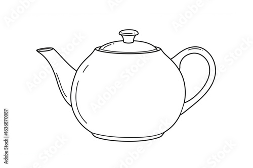 Elegant ceramic teapot design, perfect for kitchen decor, cafe branding, and culinary themes