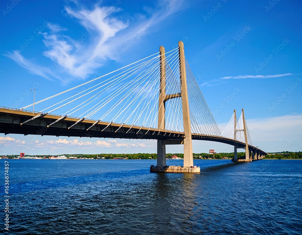 Obraz premium Modern cable-stayed bridge over water