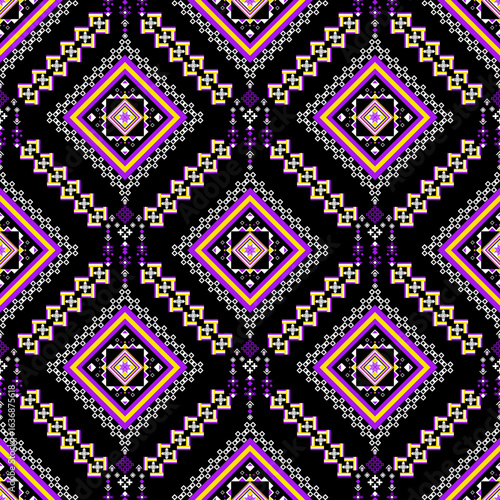 Geometric ethnic oriental pattern traditional design for background carpet wallpaper clothing wrapping batik fabric embroidery style vector illustration