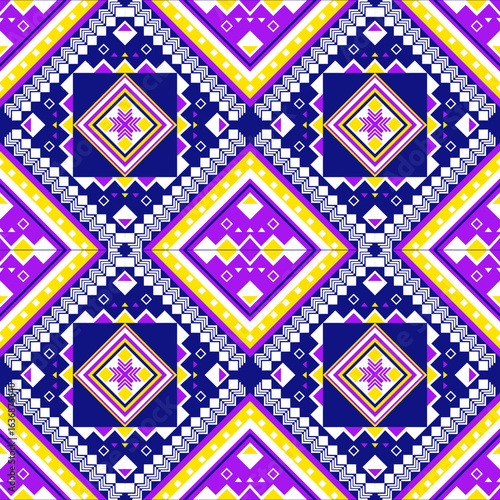Geometric ethnic oriental pattern traditional design for background carpet wallpaper clothing wrapping batik fabric embroidery style vector illustration