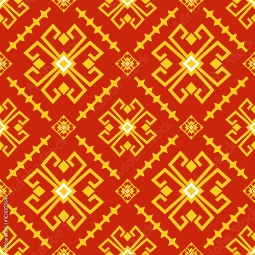 Geometric ethnic oriental pattern traditional design for background carpet wallpaper clothing wrapping batik fabric embroidery style vector illustration