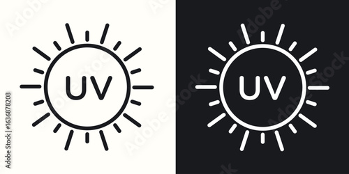 UV icon line concept, linear symbol.