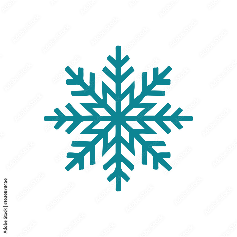 Teal snowflake geometric pattern winter ice crystal vector Teal snowflake geometric pattern winter ice crystal vector