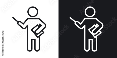 Teaching icon line concept, linear symbol.