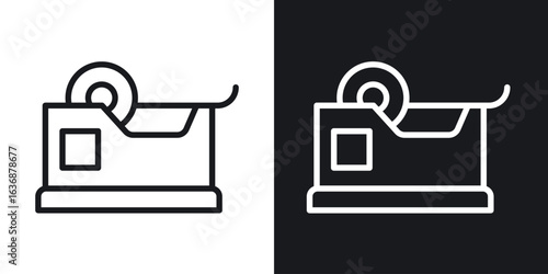 Tape dispenser icon line concept, linear symbol.