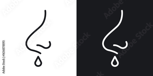 Stuffy nose icon line concept, linear symbol.