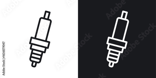 Spark plug icon line concept, linear symbol.