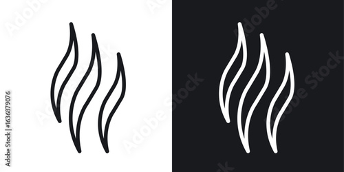 Smoke steam silhouette icon line concept, linear symbol.