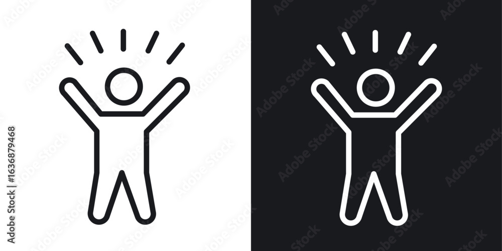 Obraz premium Self confidence icon line concept, linear symbol.