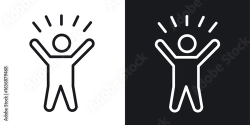 Self confidence icon line concept, linear symbol.