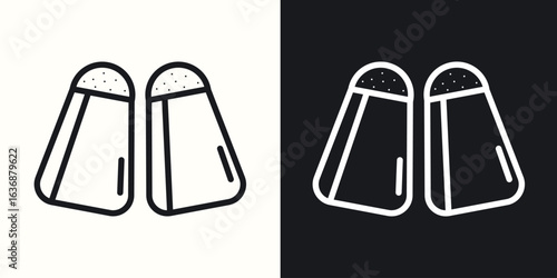 Salt and pepper shakers icon line concept, linear symbol.
