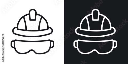 Safety helmet icon line concept, linear symbol.