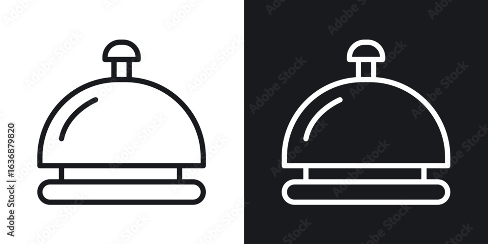 Obraz premium Reception bell icon line concept, linear symbol.
