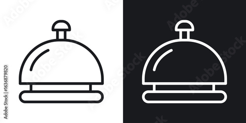 Reception bell icon line concept, linear symbol.
