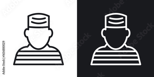 Prisoner icon line concept, linear symbol.