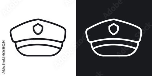 Police cap icon line concept, linear symbol.