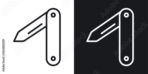 Pocket knife icon line concept, linear symbol.