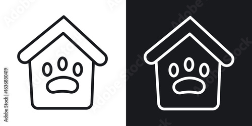 Pet shelter icon line concept, linear symbol.