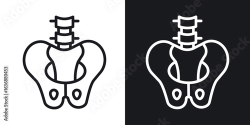 Pelvic area icon line concept, linear symbol.