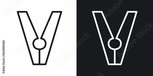 Peg icon line concept, linear symbol.